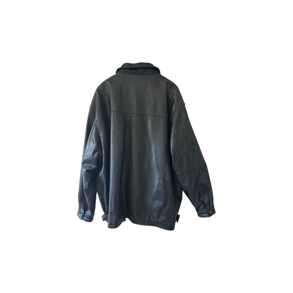 Rare Max USA Men 4X Vintage Genuine Black Leather Jacket 90s Hip Hop Zip Liner - Picture 3 of 11